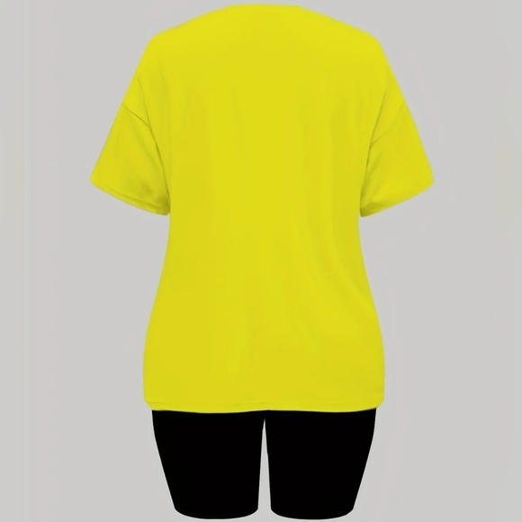 Womens Yellow / Black 2-Piece "If You Don't Pay My Bills" Short Set - Picture 8 of 8
